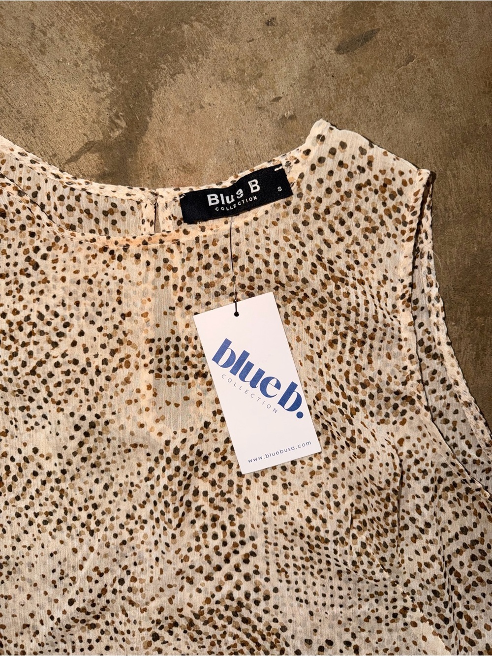 Blue B Feather Trim Speckled Sheer Crop Top NWT Small Statement Piece - Picture 3 of 7